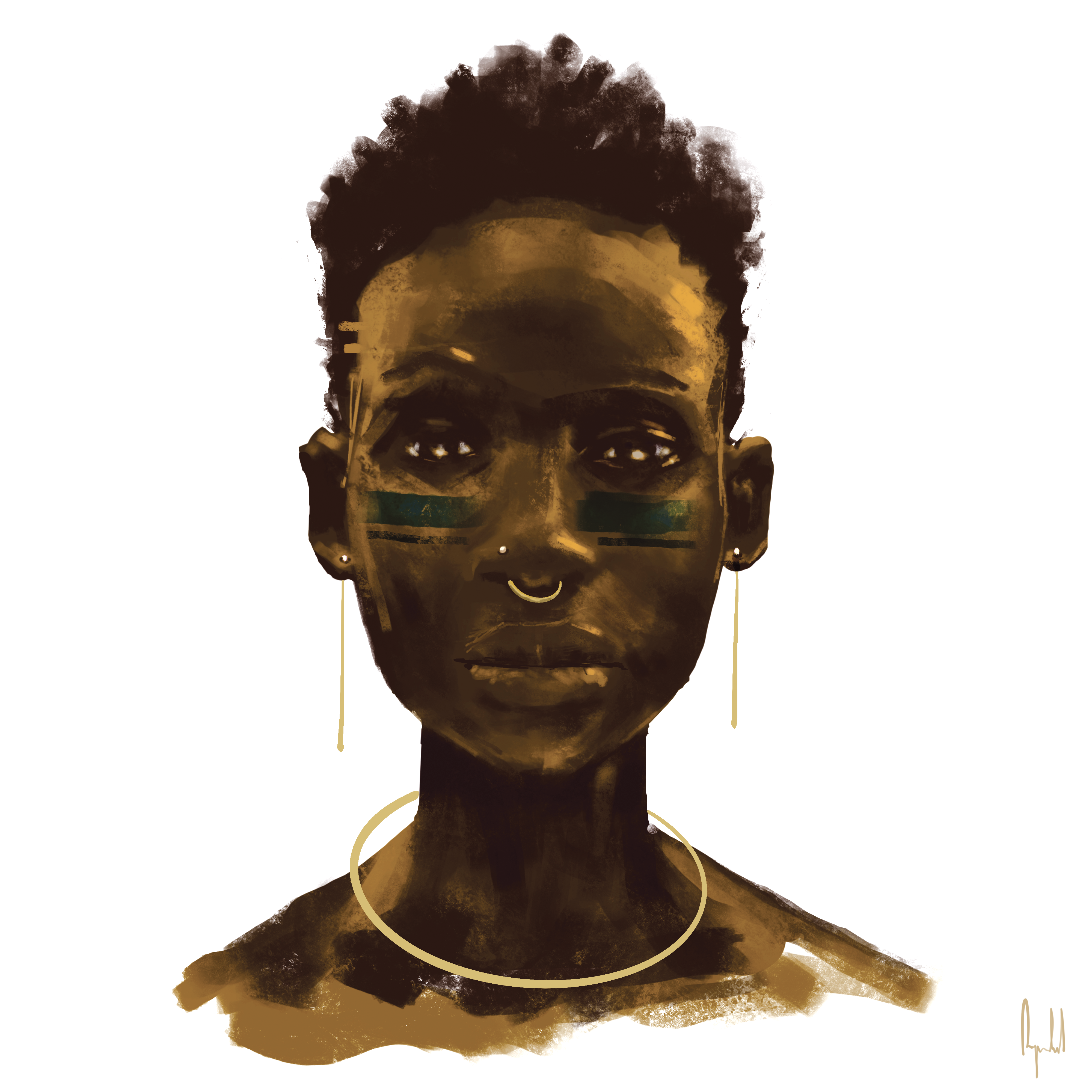 Portrait numérique intitulé Black