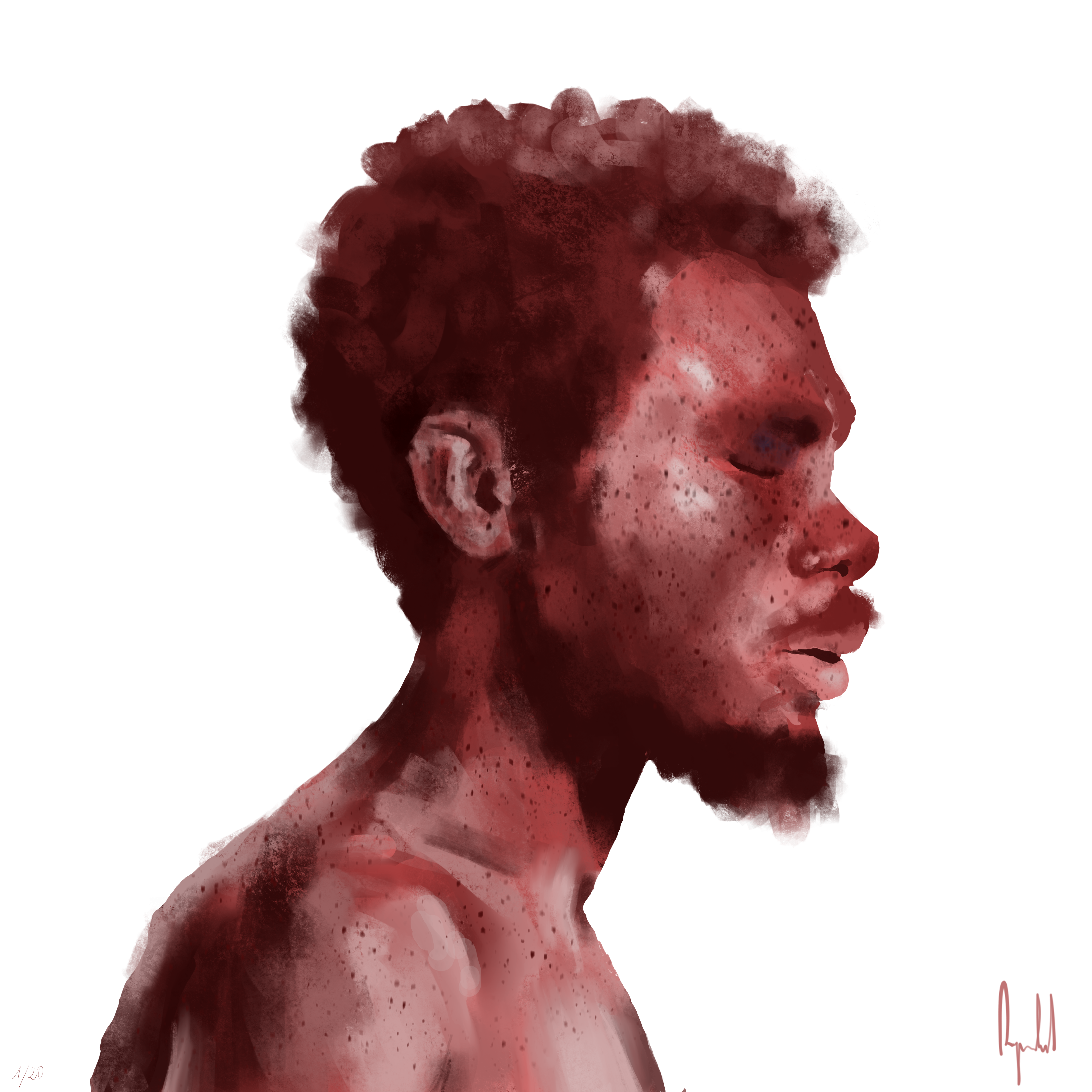 Portrait numérique intitulé Red