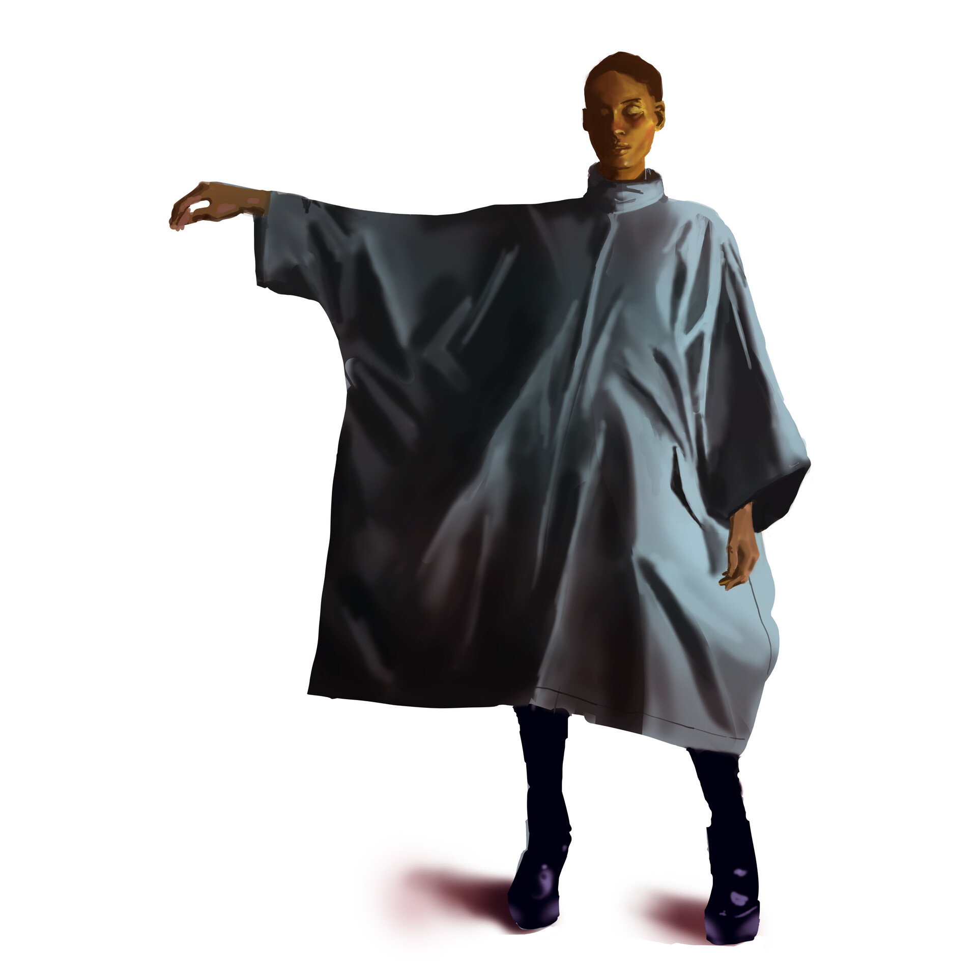 Étude de drapés et de poses dynamiques.