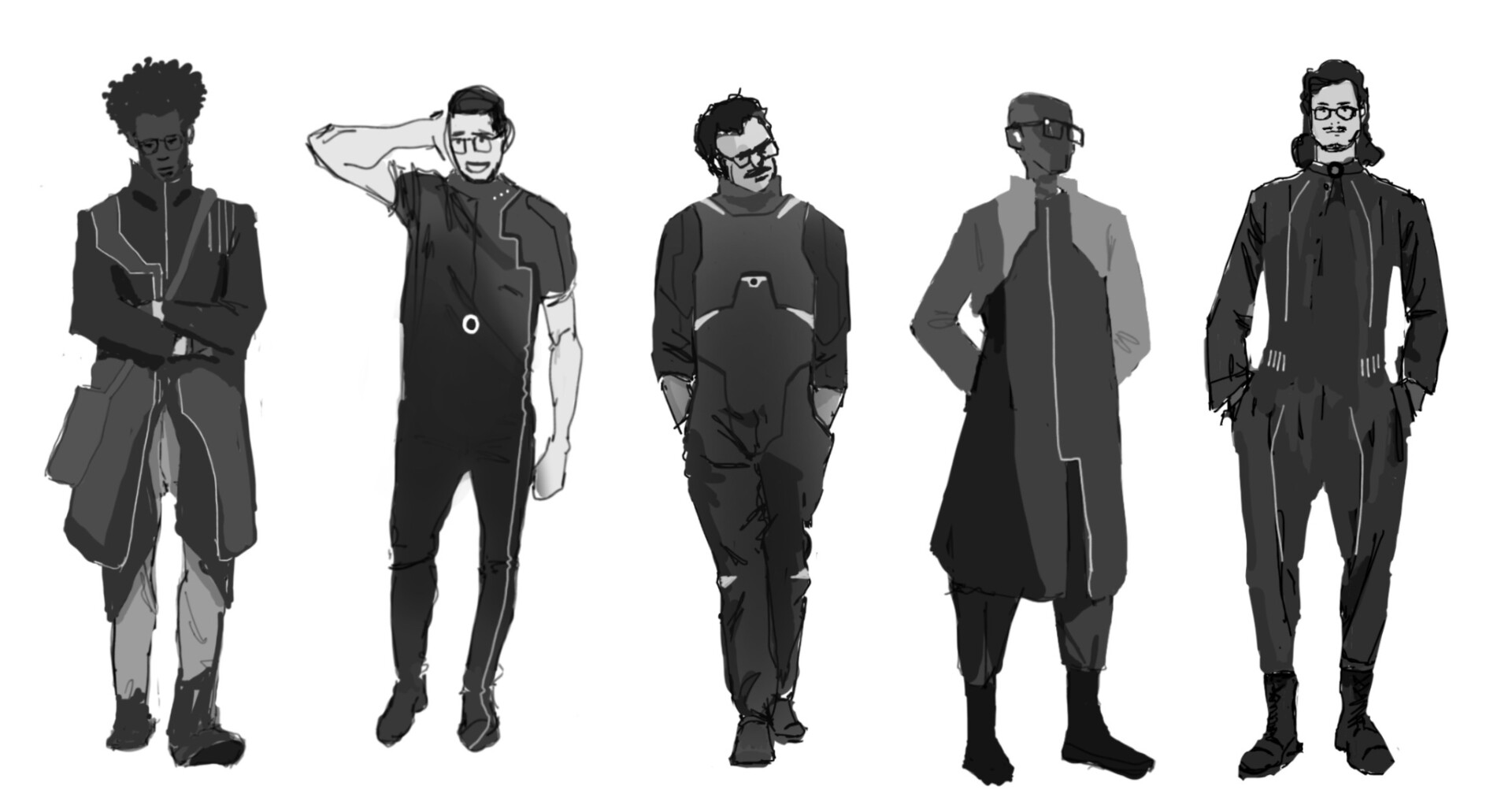 Thumbnails et silhouettes de scientifique.